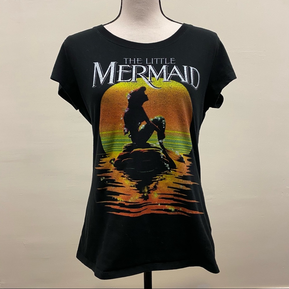 The Little Mermaid Black Fitted T-Shirt